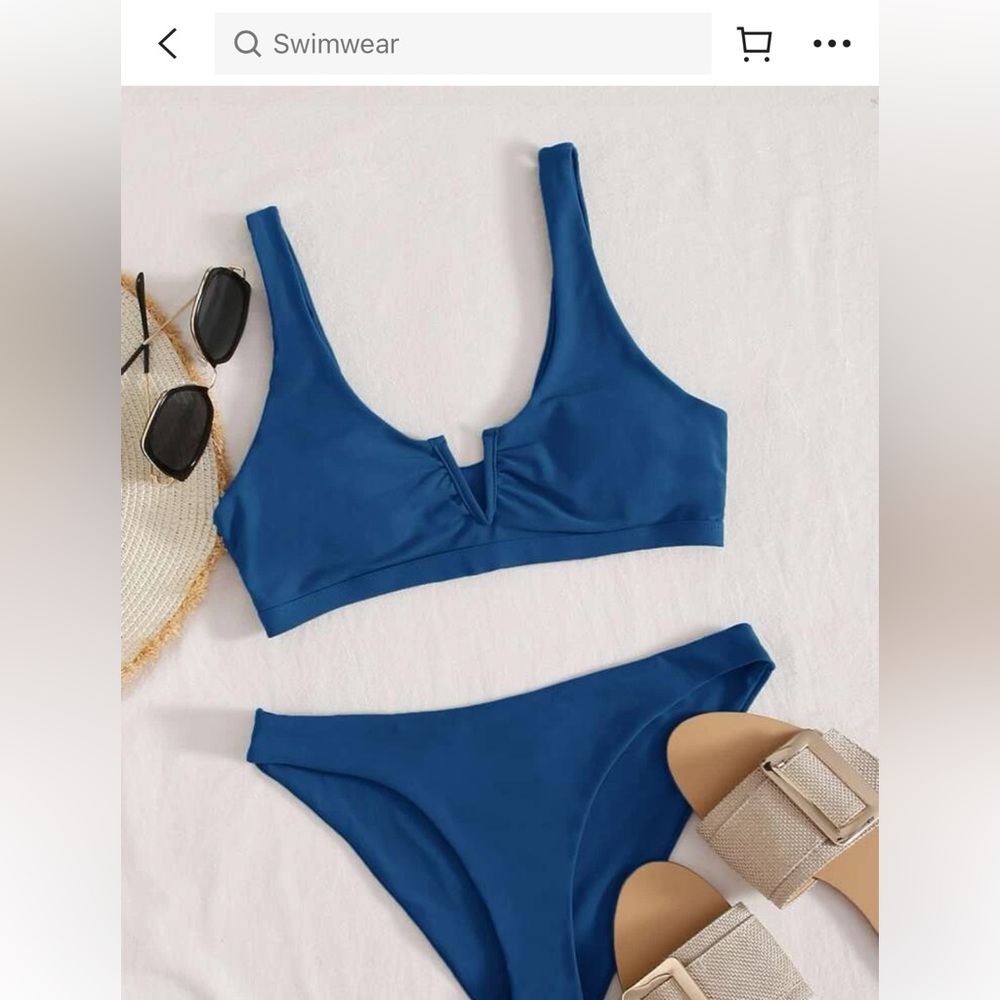 SHEIN Blue notch front bikini.